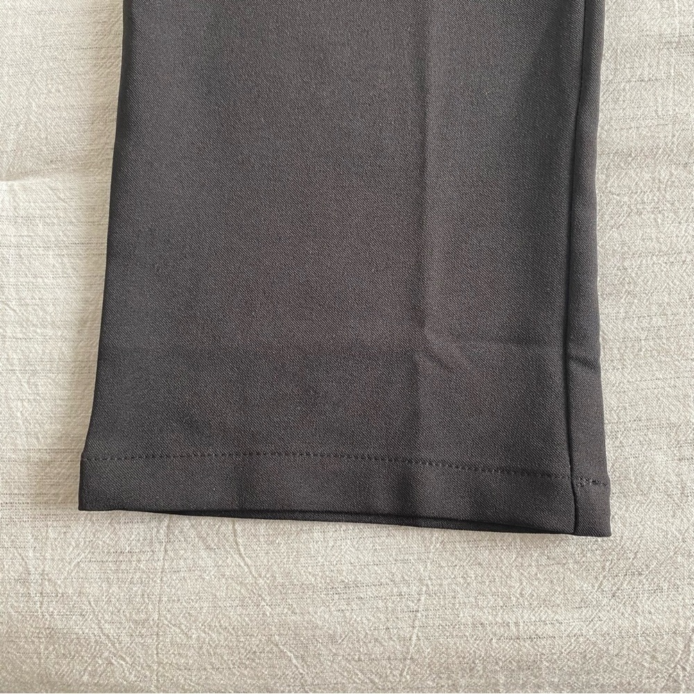 Black Paper Bag High Waist Tie Trouser Pants Straight Leg Work Casual Small - Picture 7 of 8